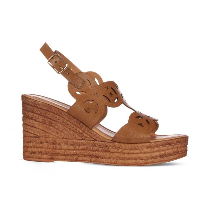 Sandali marroni con zeppa