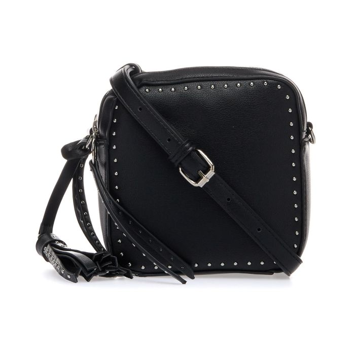 Borsetta nera con borchie e tracolla regolabile