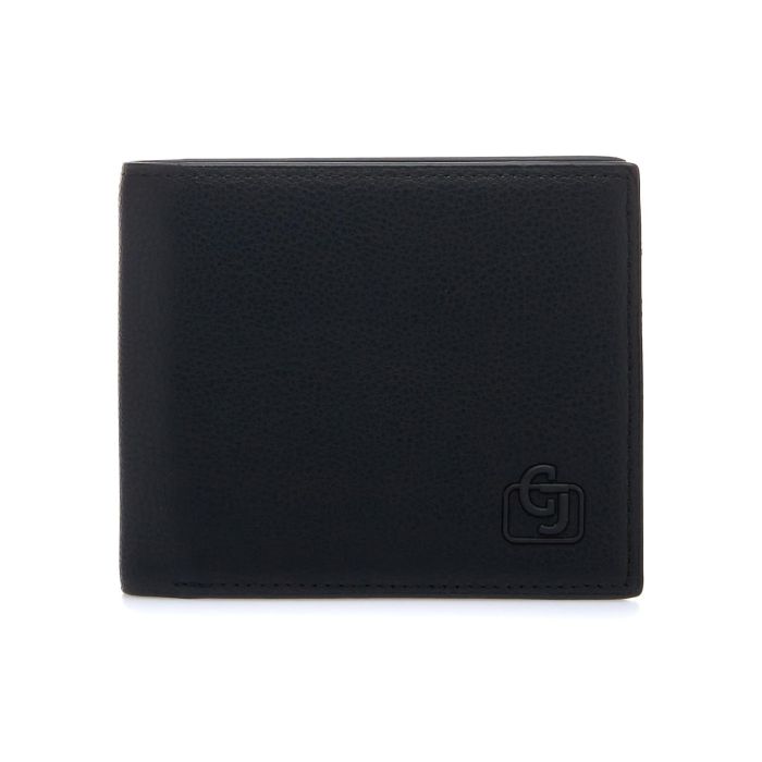 Portafoglio nero con logo esterno