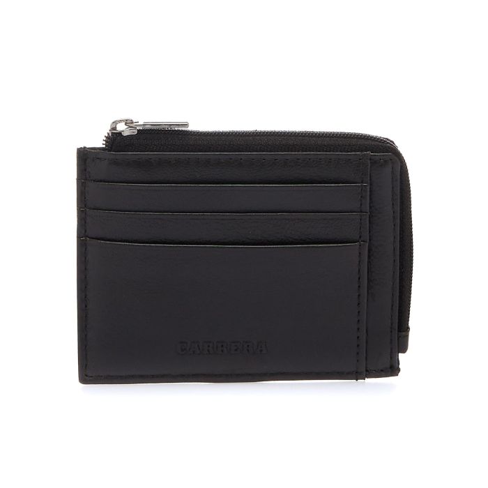 Portamonete marrone con porta carte esterno