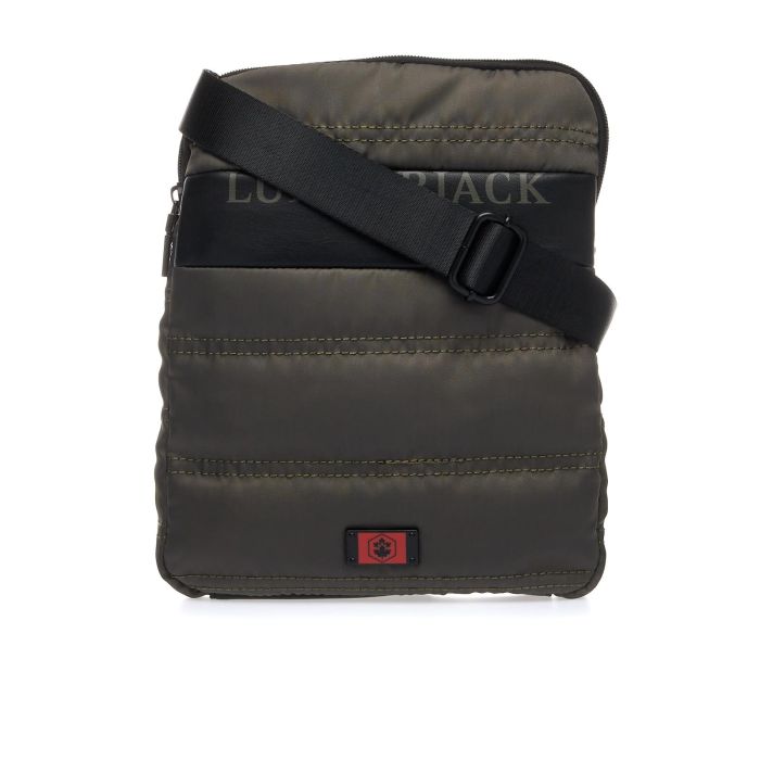 Borsello marrone trapuntato con logo