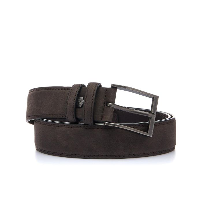 Cintura marrone con doppio passante