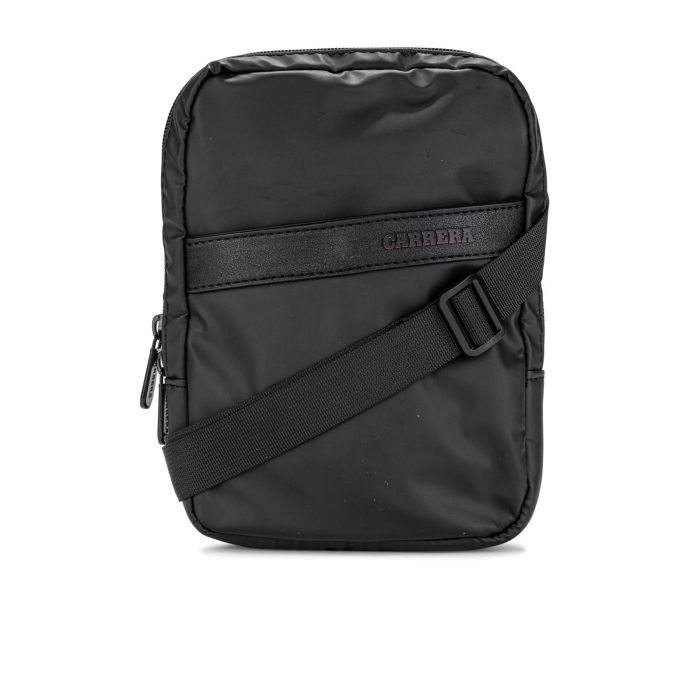 Borsello nero da uomo con logo stampato