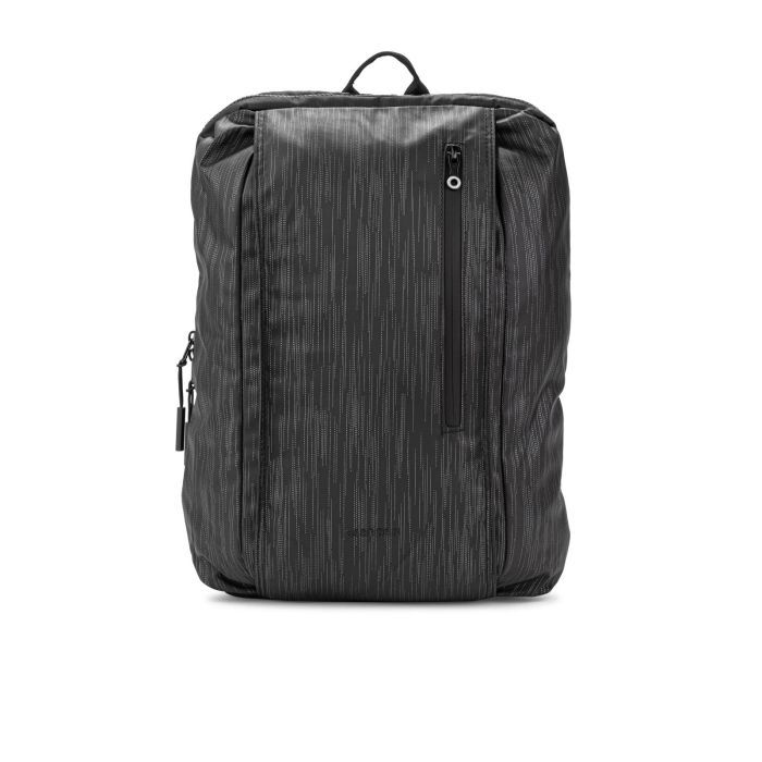 Zaino nero da uomo con cuciture a contrasto