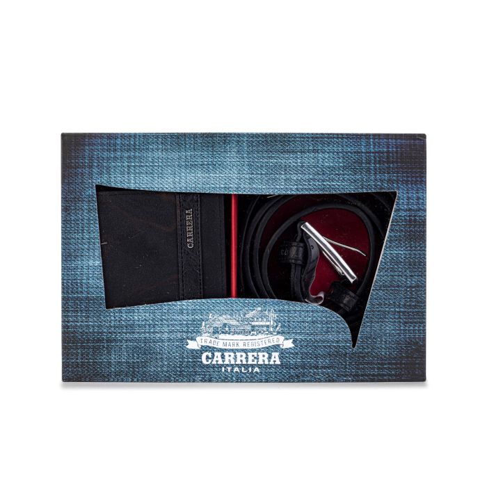 Cofanetto regalo da uomo con portafoglio e cintura neri