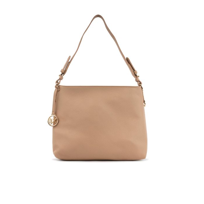 Borsa rosa a spalla da donna con ciondolo