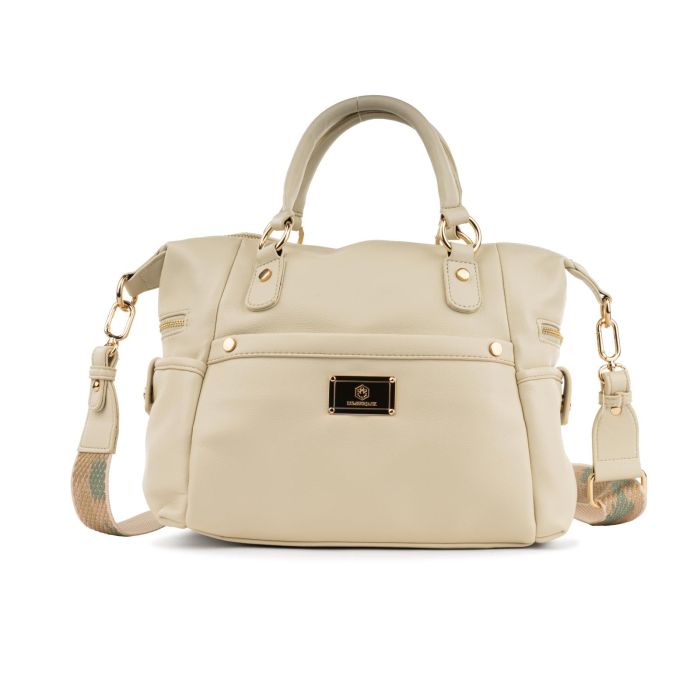 Borsa bianca a mano da donna con tasconi