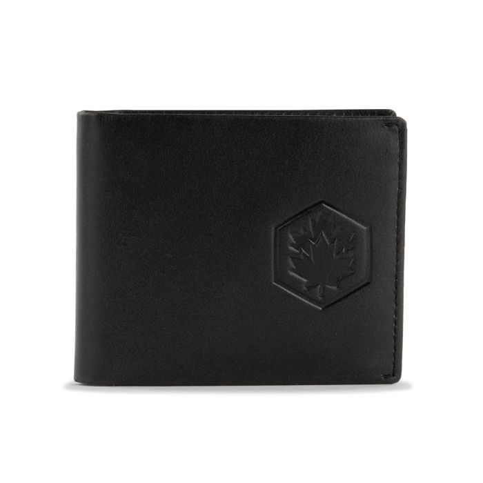 Portafoglio nero da uomo con logo stampato