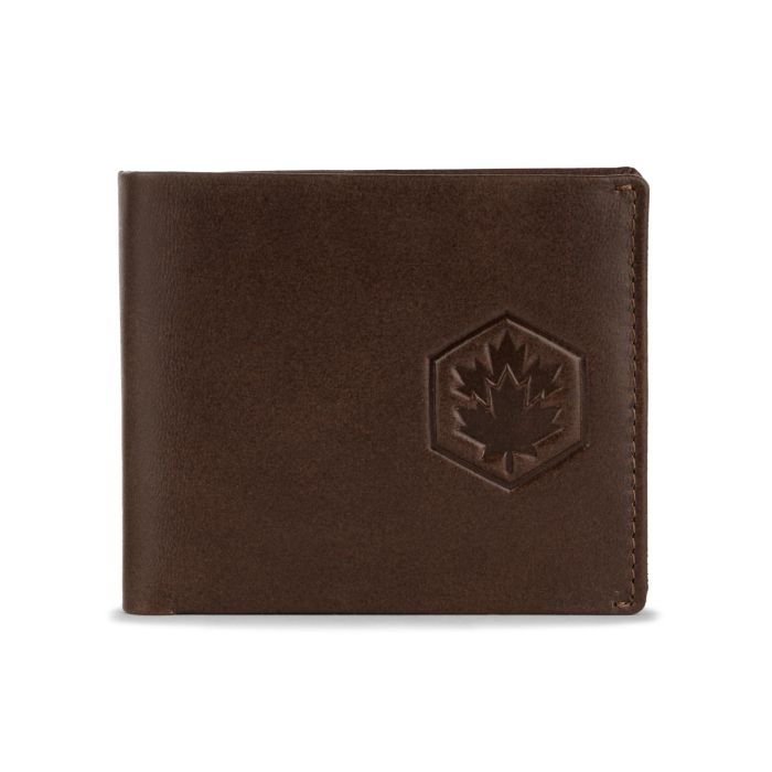 Portafoglio marrone da uomo con logo stampato