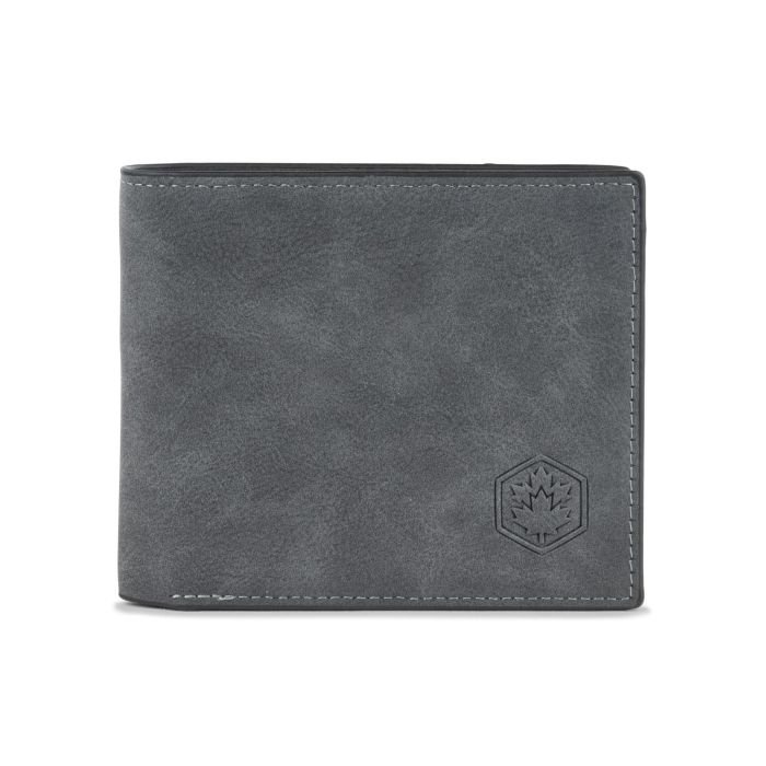 Portafoglio grigio da uomo con logo stampato