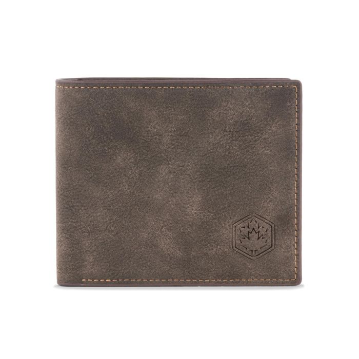 Portafoglio uomo marrone con logo stampato
