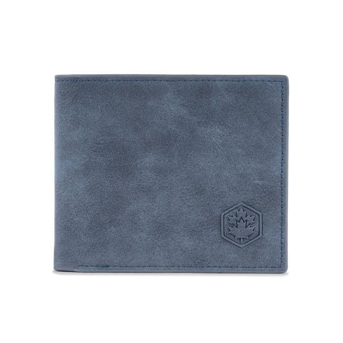 Portafoglio blu da uomo con logo stampato