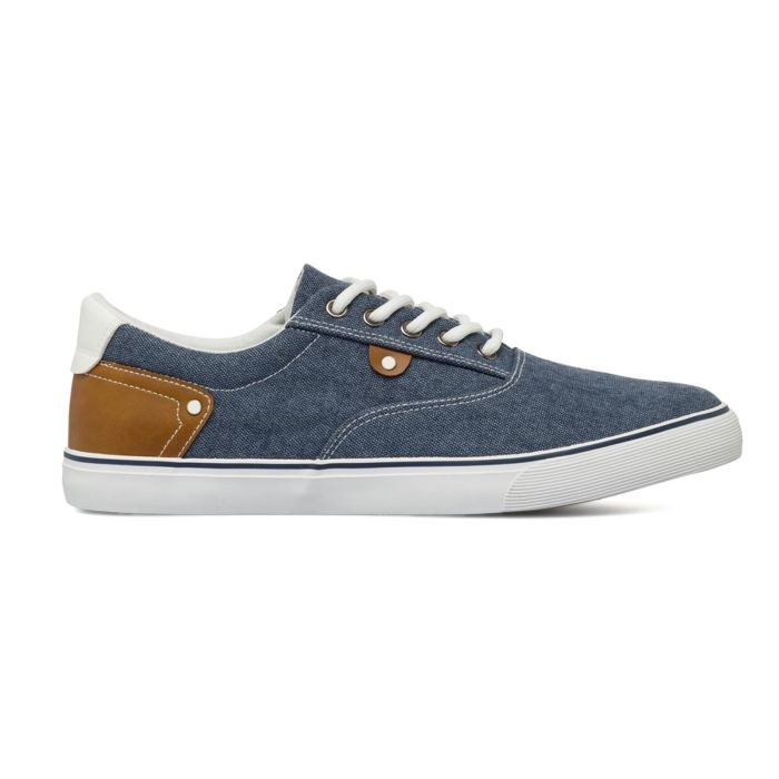 Sneakers blu da uomo effetto denim e dettagli camel U.S. Golf Club
