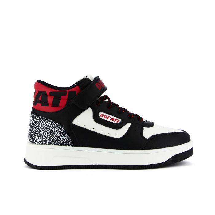 Sneakers basket nere e bianche da ragazzo modello Loco X