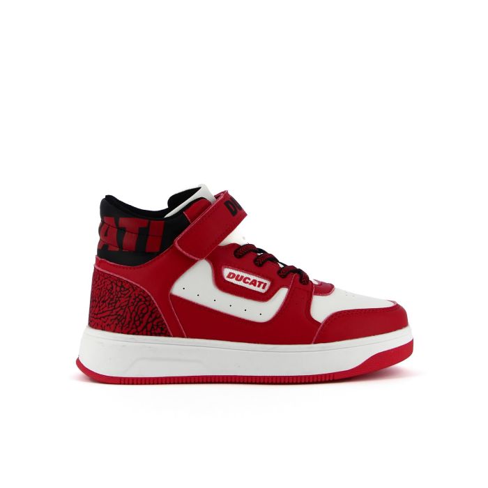 Sneakers basket rosse e bianche da bambino modello Loco X