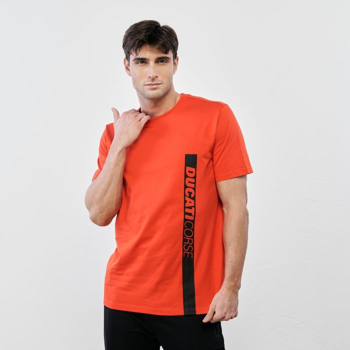 T-shirt rossa maniche corte con stampa