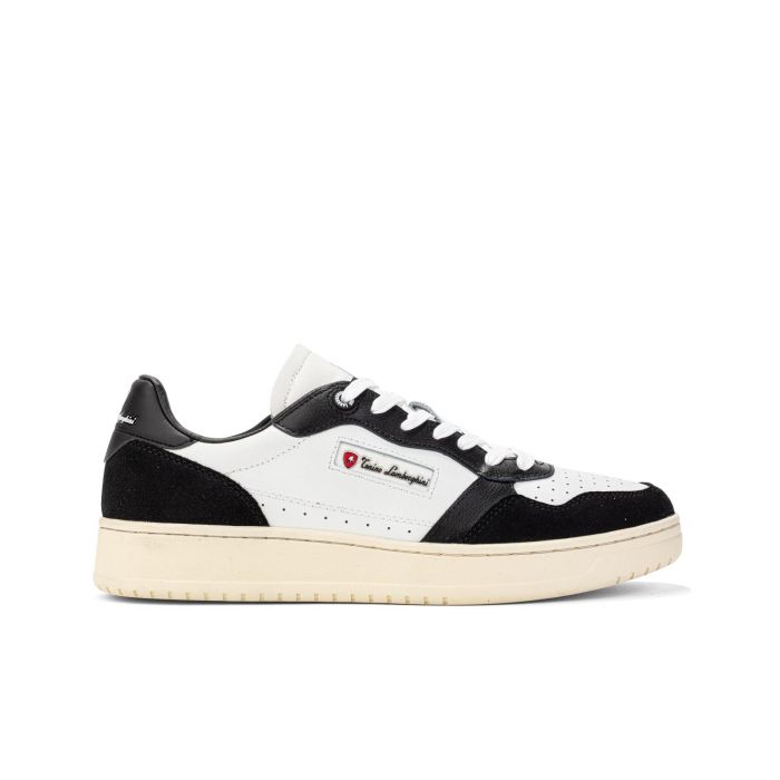 Sneakers bianche con logo e inserti a contrasto neri