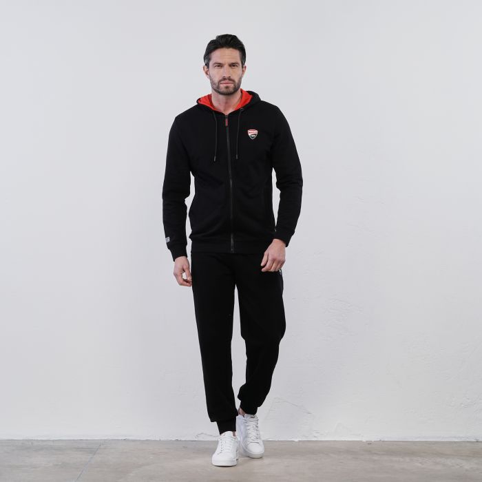 Pantaloni sportivi neri con tasche e polsini