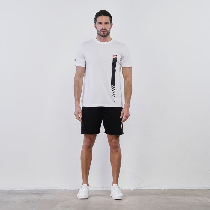 Pantaloncini sportivi corti neri da uomo con logo