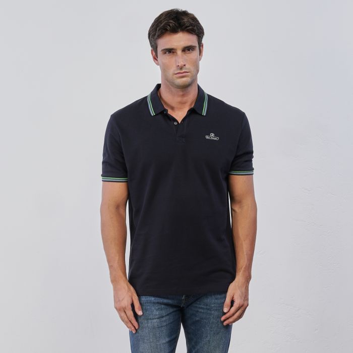 Polo blu da uomo con logo