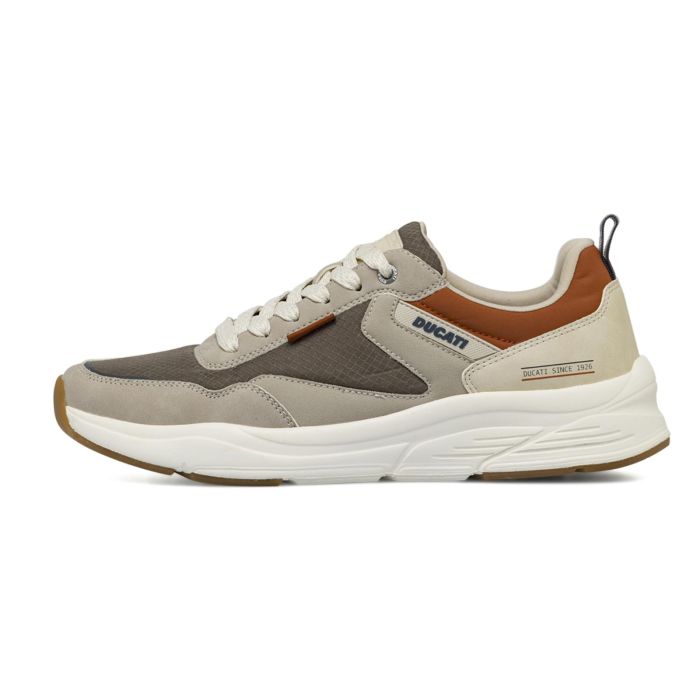 Sneakers da uomo beige con effetto scamosciato Ducati