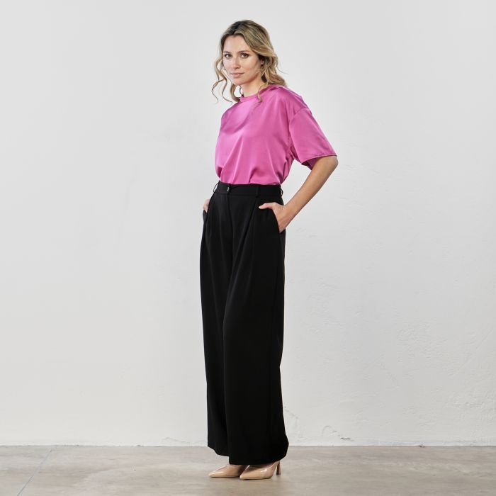 Pantaloni neri ampi con tasche