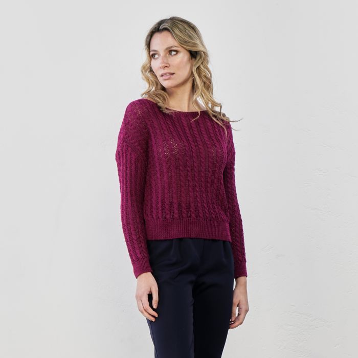 Maglioncino leggero fucsia con ricami