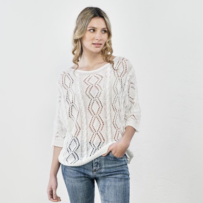 Maglioncino bianco traforato