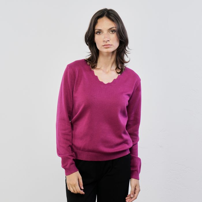 Maglione fucsia con viscosa