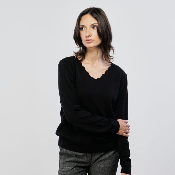 Maglione nero con viscosa