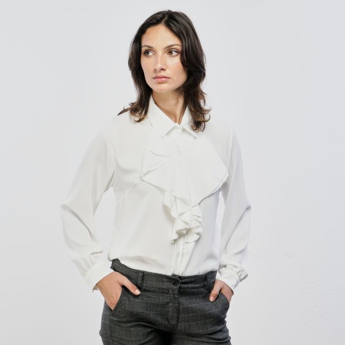 Camicia bianca con balza