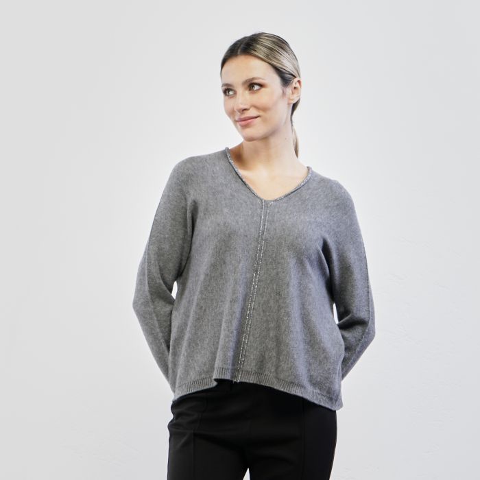 Maglioncino grigio con dettaglio lurex