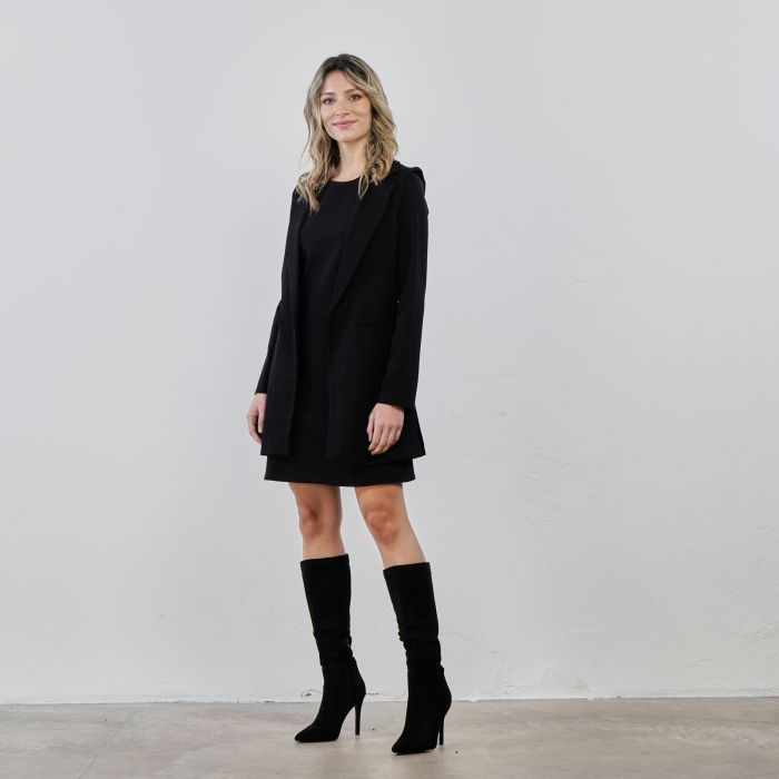 Gilet nero lungo con strass