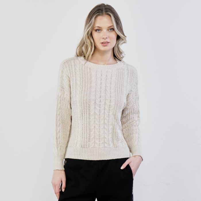 Maglioncino beige con trecce