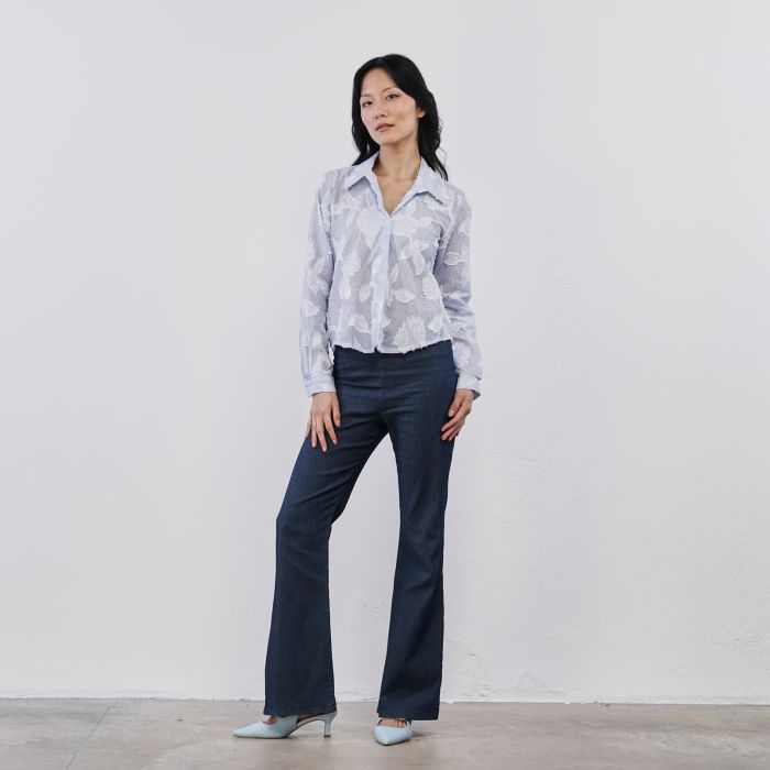 Jeans blu da donna a zampa