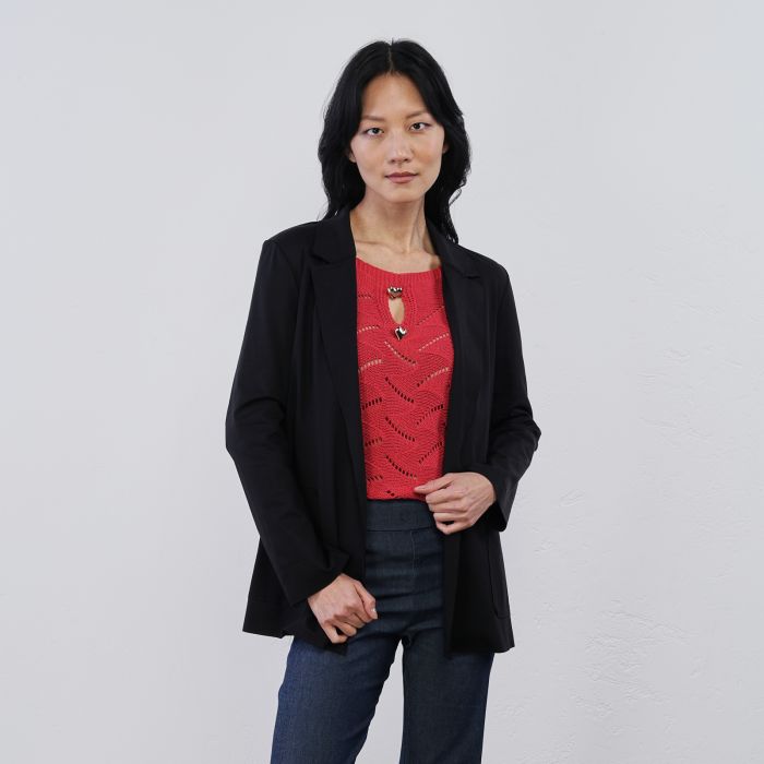 Blazer nero da donna con tasche