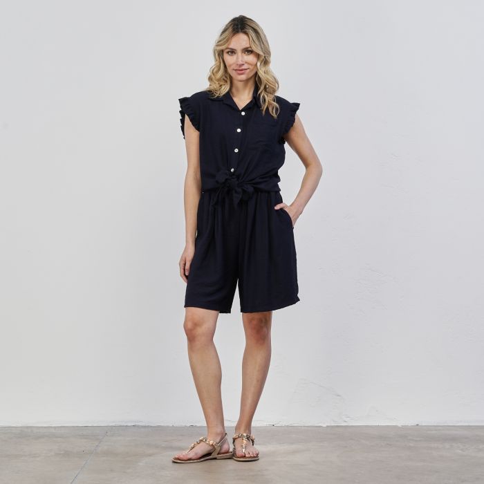 Bermuda nere da donna con tasche