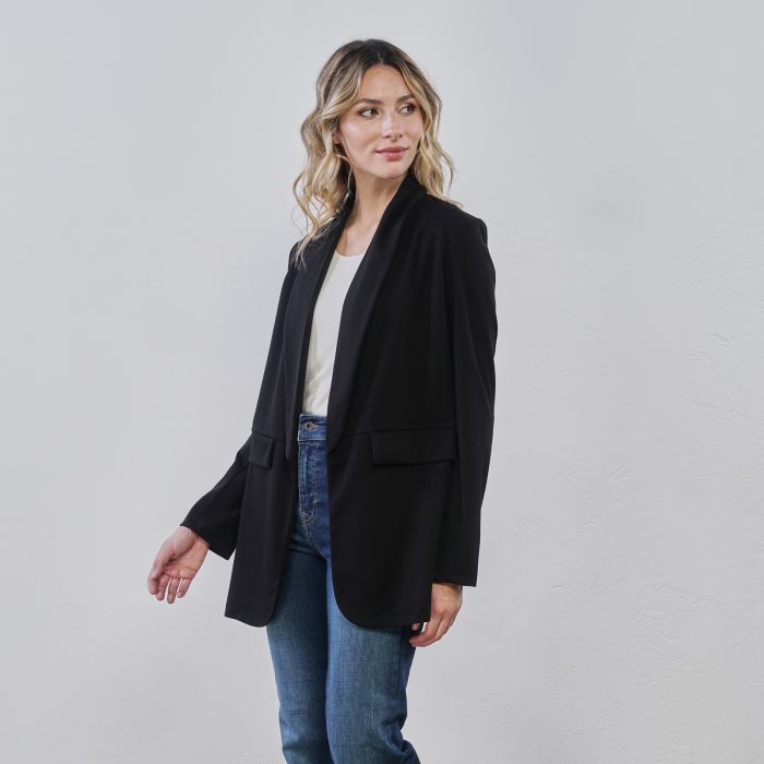 Blazer nero da donna con tasche