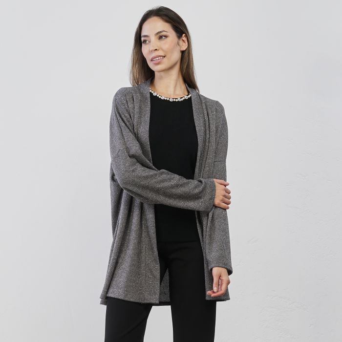 Cardigan girgio da donna in tessuto lurex