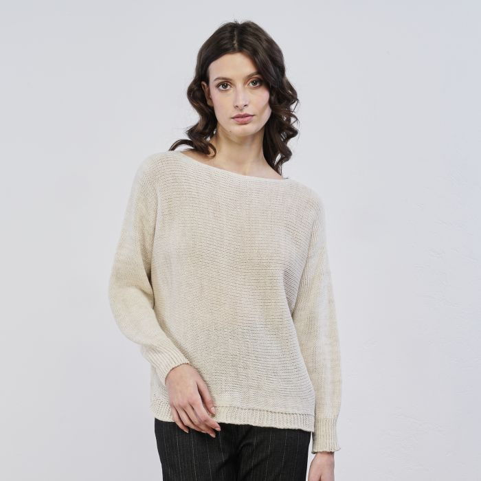 Maglione bianco da donna in tinta unita