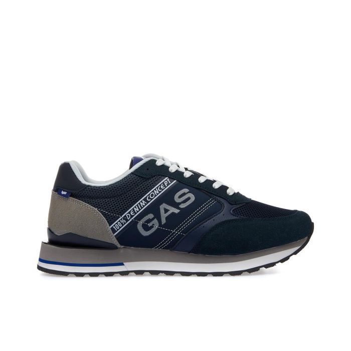Sneakers blu con logo laterale