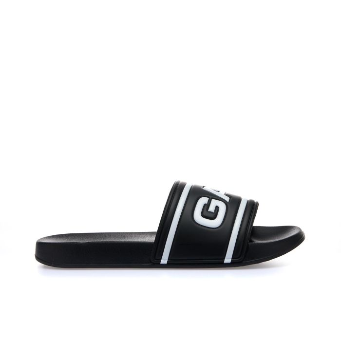 Ciabatte nere in gomma da mare con logo