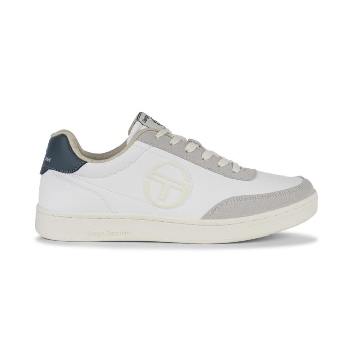 Sneakers tennis uomo bianche con logo laterale