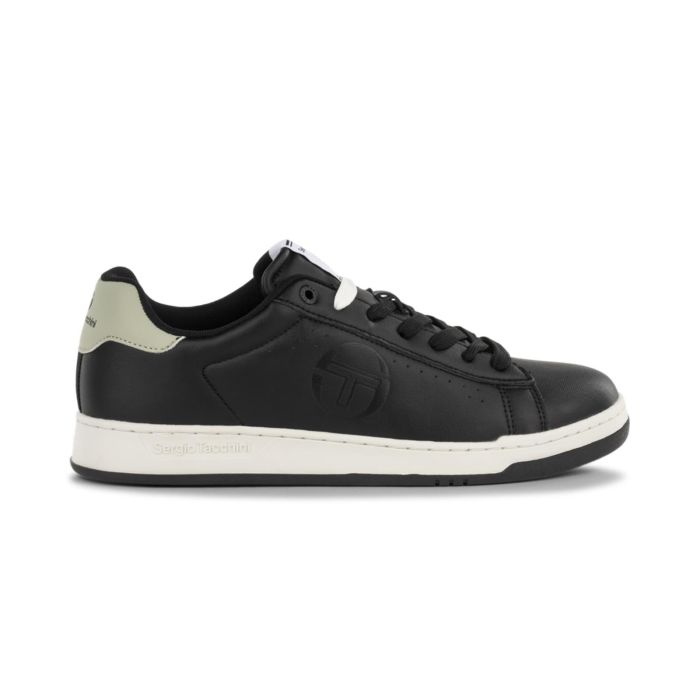 Sneakers tennis nere da uomo con logo laterale