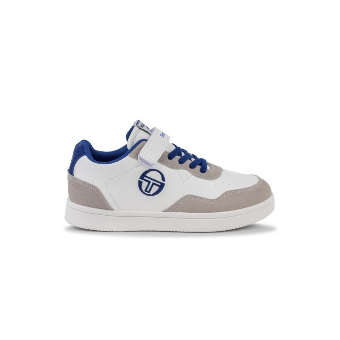 Sneakers basket bianche da bambino con velcro