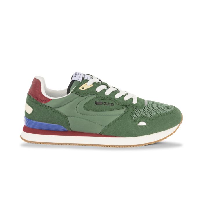 Sneakers verdi da uomo con inserti a contrasto Gas