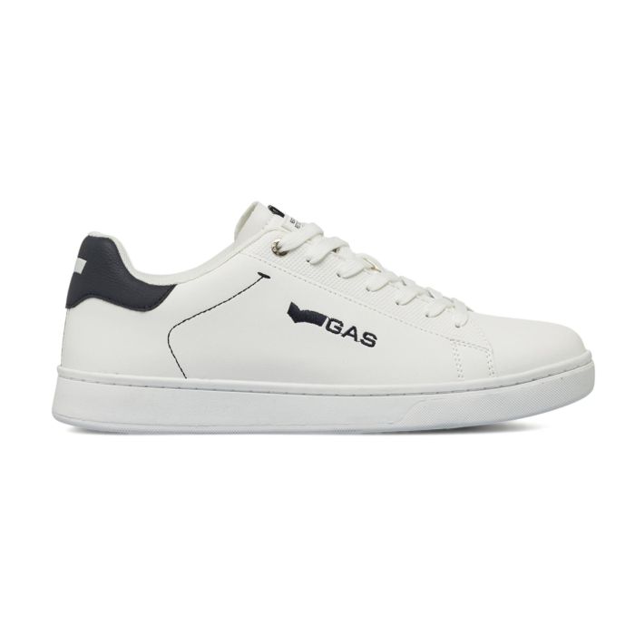 Sneakers bianche da uomo con dettagli a contrasto e logo Gas