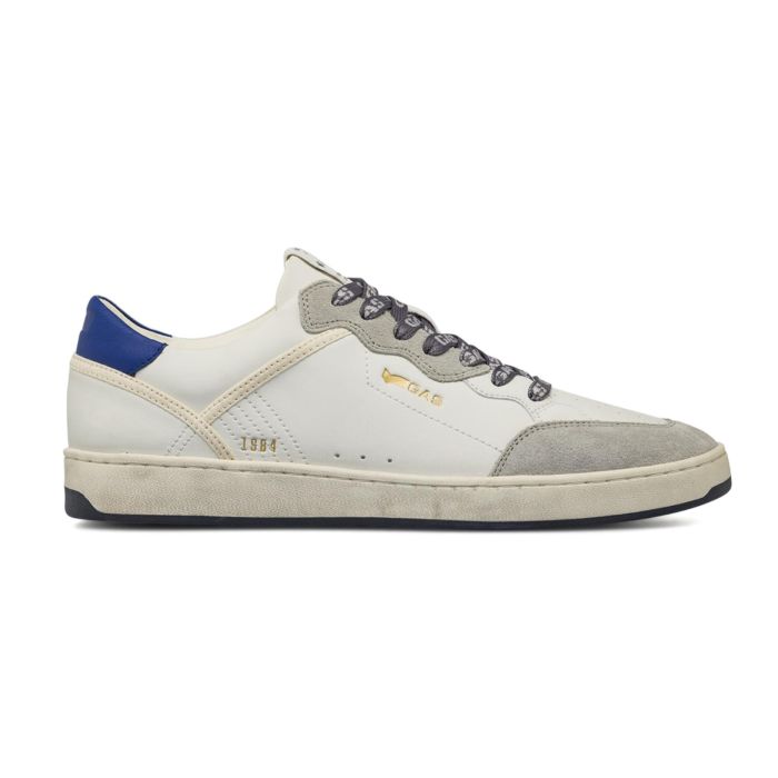Sneakers Gas bianche da uomo con dettagli grigi e blu