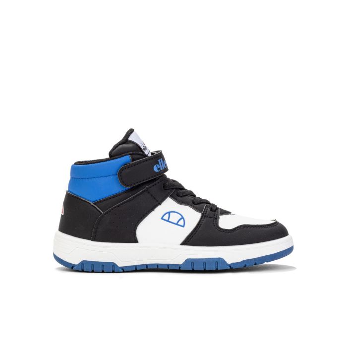 Sneakers alte basket da bambino nere e blu con velcro