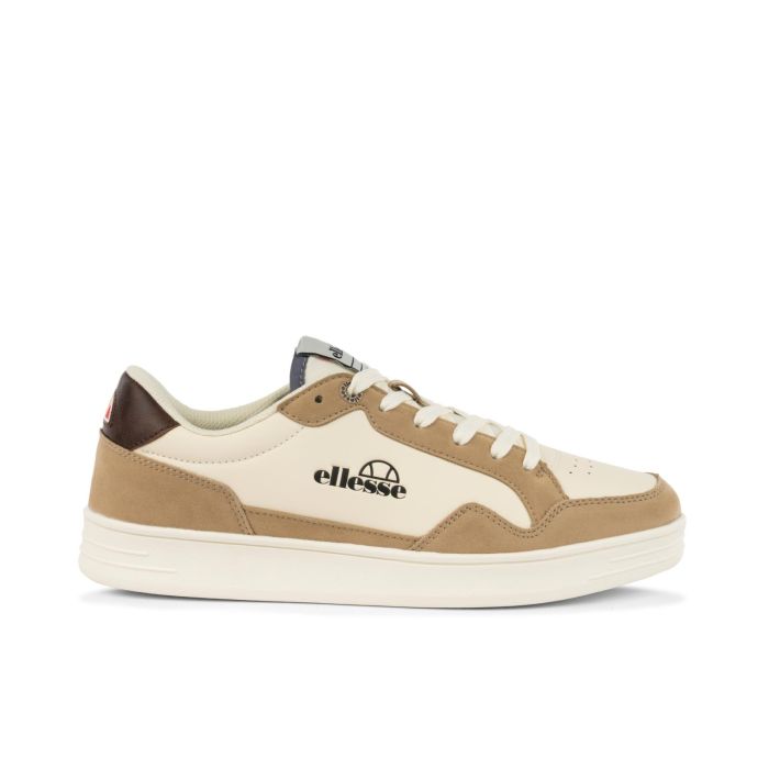 Sneakers uomo bianche e beige con logo laterale
